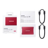 Samsung T7 1TB USB-C 3.2 Gen2 Portable SSD - Metallic Red